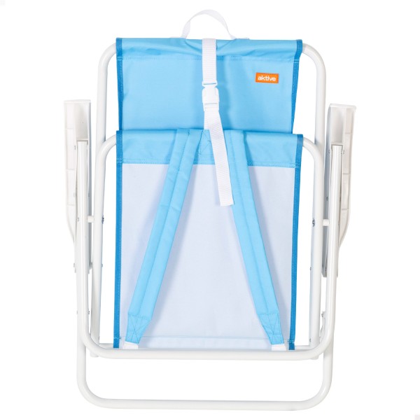 Silla mochila de playa plegable azul 44x40x81 cm Aktive | Distria