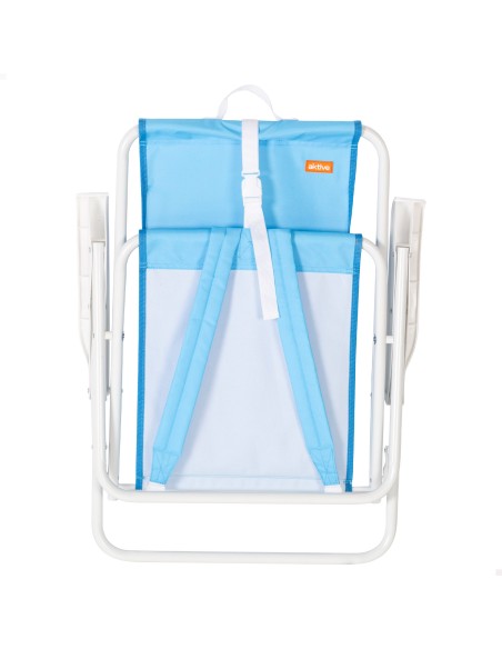 Silla mochila de playa plegable azul 44x40x81 cm Aktive | Distria