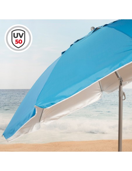 Sombrilla de playa azul 220 cm Aktive | Distria