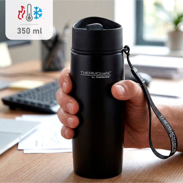 Termo térmico 350 ml negro acero inoxidable Thermos | Distria
