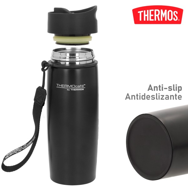 Termo térmico 350 ml negro acero inoxidable Thermos | Distria