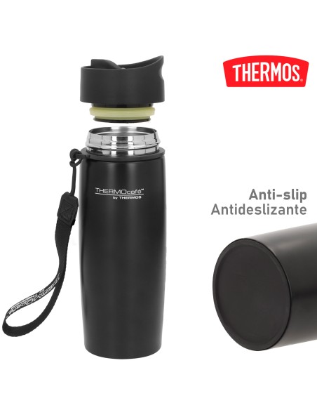 Termo térmico 350 ml negro acero inoxidable Thermos | Distria