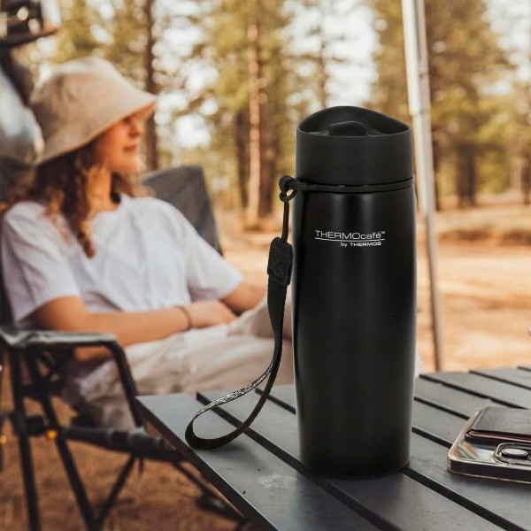 Termo térmico 350 ml negro acero inoxidable Thermos | Distria