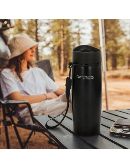 Termo térmico 350 ml negro acero inoxidable Thermos | Distria