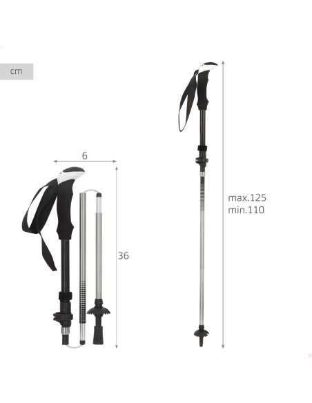 Bastón plegable trekking 107-125 cm Aktive | Distria