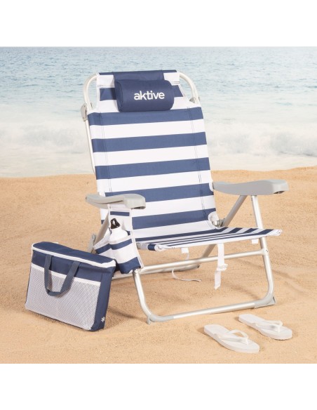 Silla playa plegable multiposición marinera | Distria