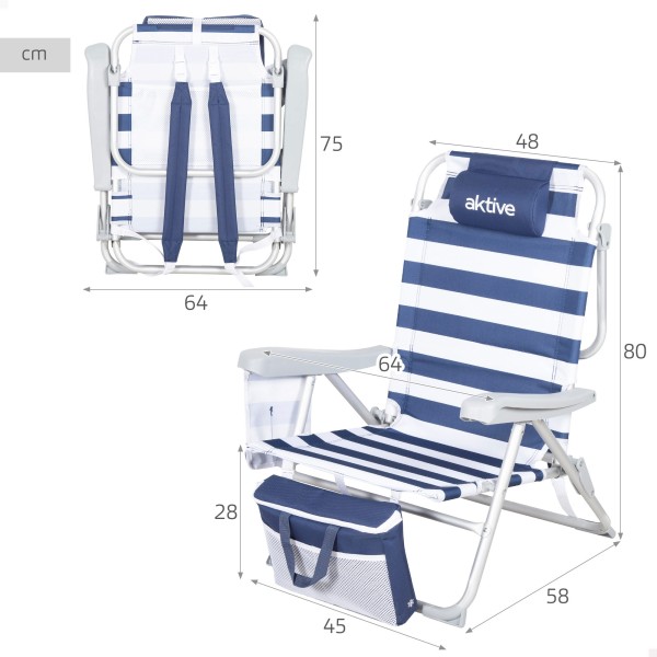 Silla playa plegable multiposición marinera | Distria
