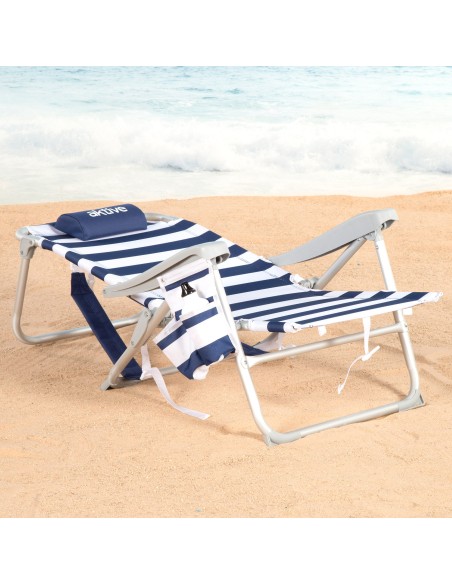 Silla playa plegable multiposición marinera | Distria