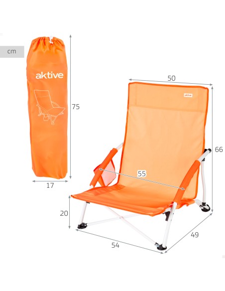 Silla de playa plegable Aktive con bolsillo lateral | Distria