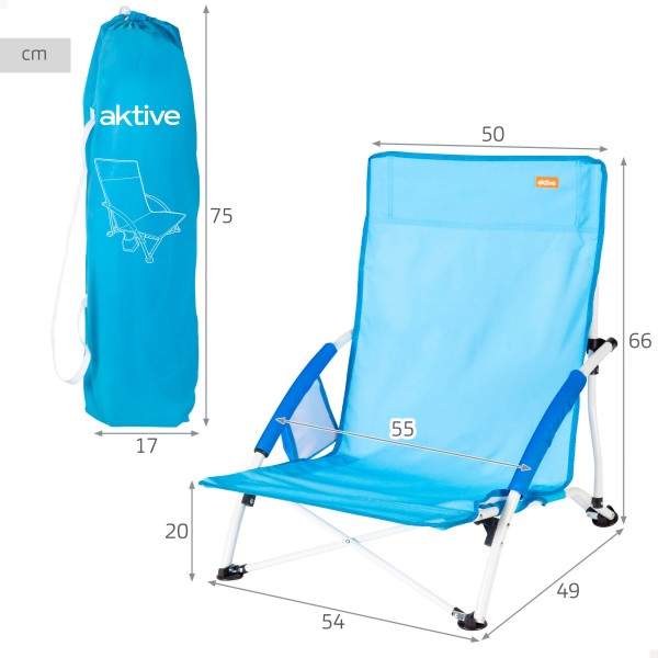 Silla de playa plegable azul marino Aktive | Distria