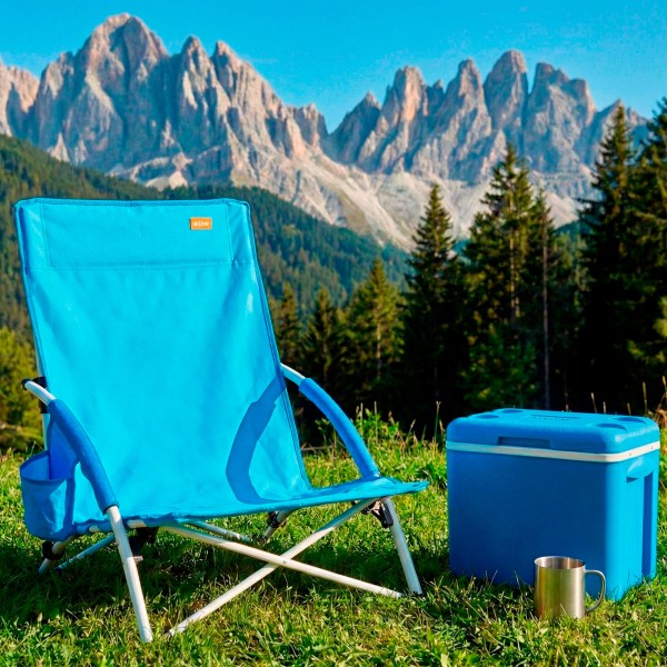 Silla de playa plegable azul marino Aktive | Distria