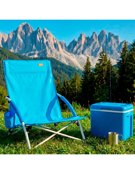 Silla de playa plegable azul marino Aktive | Distria