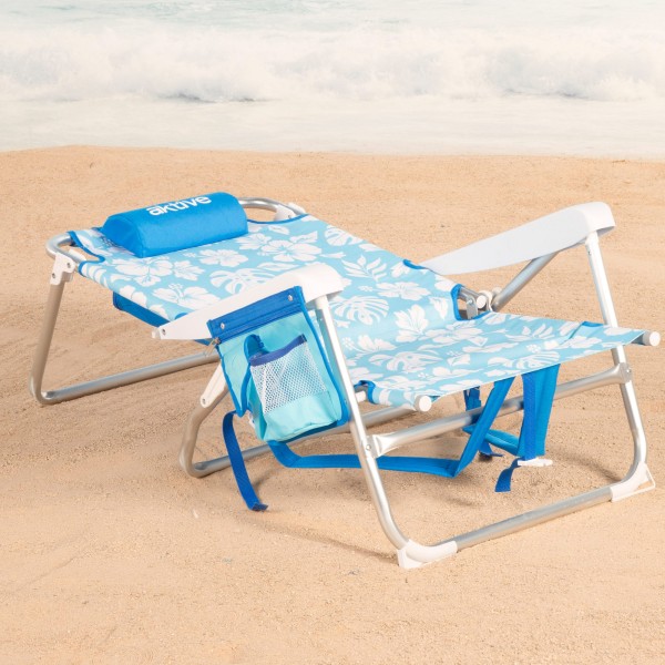 Silla de playa plegable Aktive multiposición con bolsillos | Distria