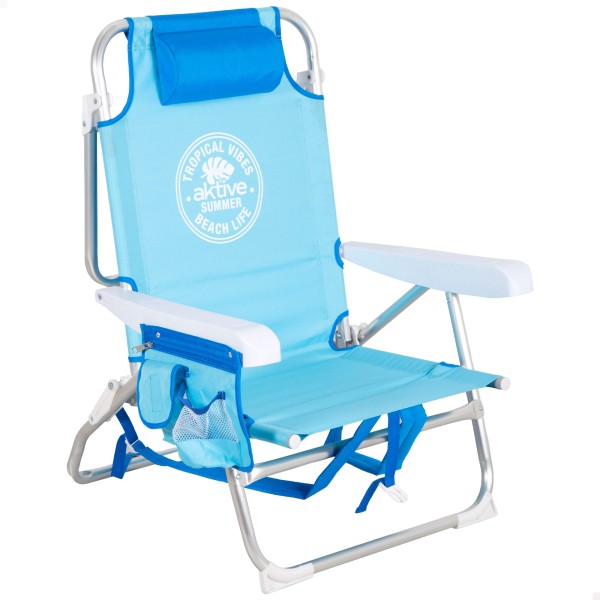 Silla de playa plegable Aktive multiposición azul | Distria