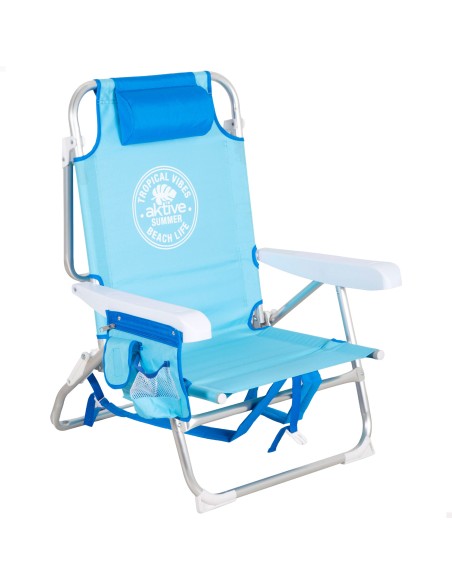 Silla de playa plegable Aktive multiposición azul | Distria