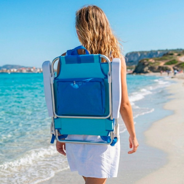 Silla de playa plegable Aktive multiposición azul | Distria