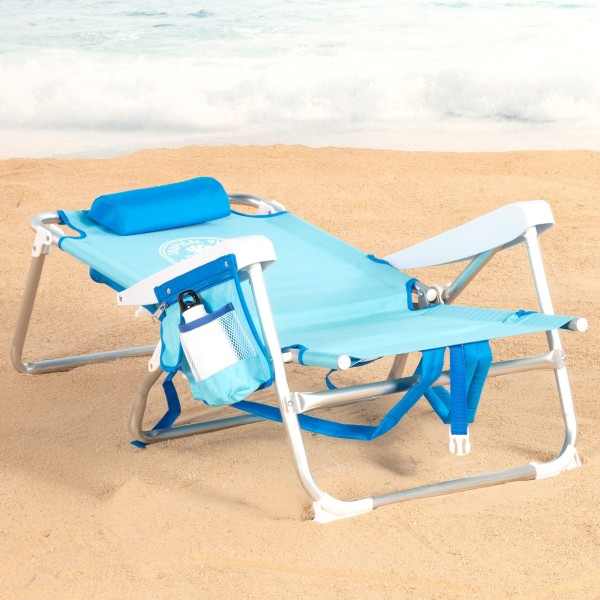 Silla de playa plegable Aktive multiposición azul | Distria