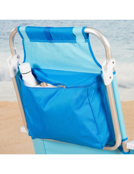 Silla de playa plegable Aktive multiposición azul | Distria