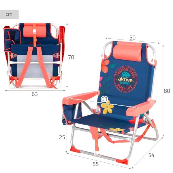 Silla de playa plegable Aktive multiposición | Distria