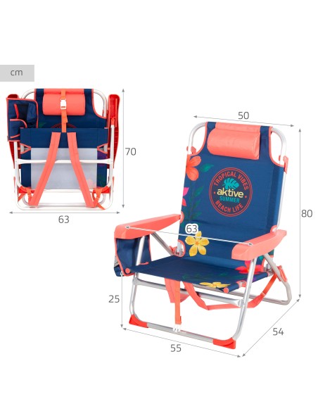 Silla de playa plegable Aktive multiposición | Distria