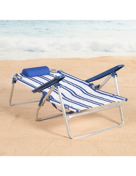 Silla de playa plegable marinera 48x45x83 cm Aktive | Distria