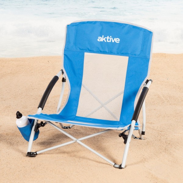 Silla plegable Aktive con sombrilla y posavasos | Distria