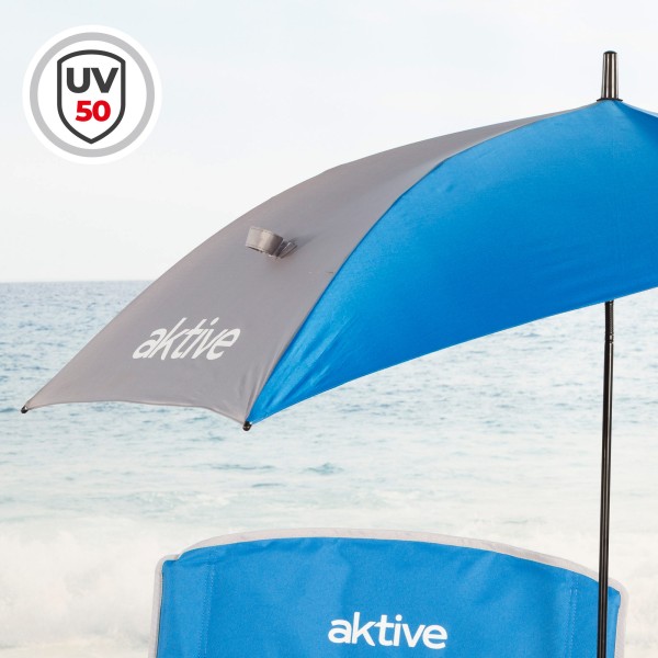 Silla plegable Aktive con sombrilla y posavasos | Distria