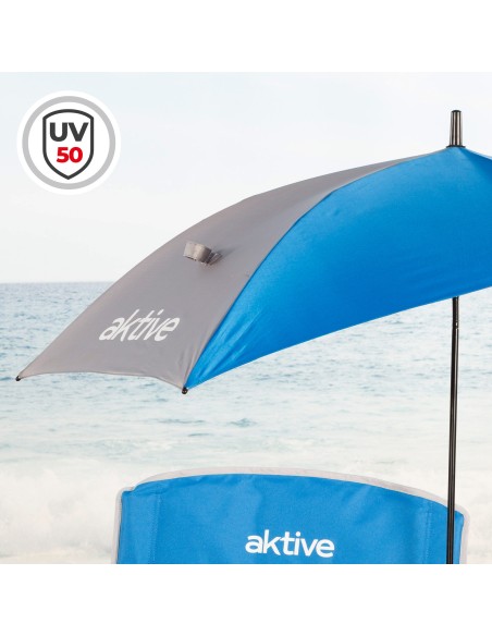 Silla plegable Aktive con sombrilla y posavasos | Distria