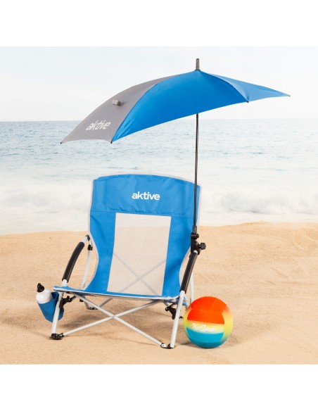Silla plegable Aktive con sombrilla y posavasos | Distria