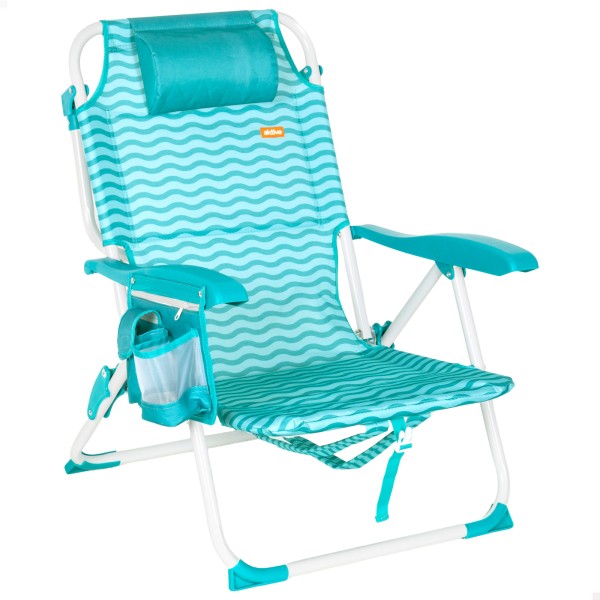 Silla de playa plegable azul 48x58x76 cm Aktive | Distria
