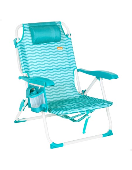 Silla de playa plegable azul 48x58x76 cm Aktive | Distria