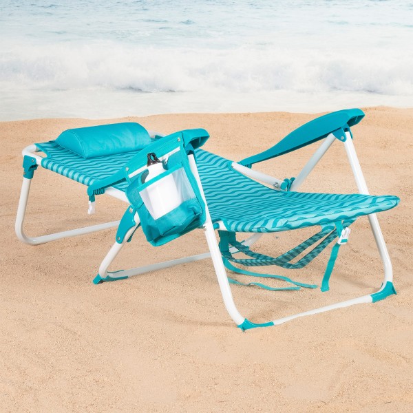 Silla de playa plegable azul 48x58x76 cm Aktive | Distria