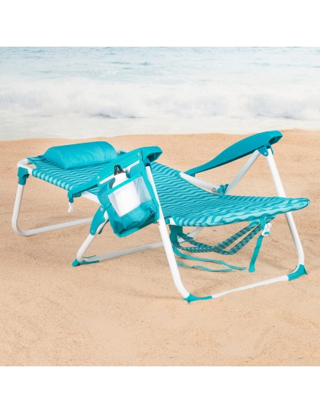 Silla de playa plegable azul 48x58x76 cm Aktive | Distria