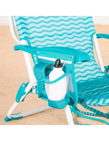 Silla de playa plegable azul 48x58x76 cm Aktive | Distria