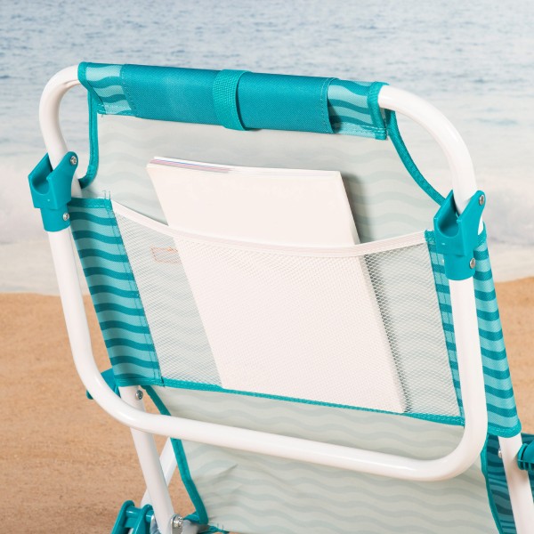 Silla de playa plegable azul 48x58x76 cm Aktive | Distria