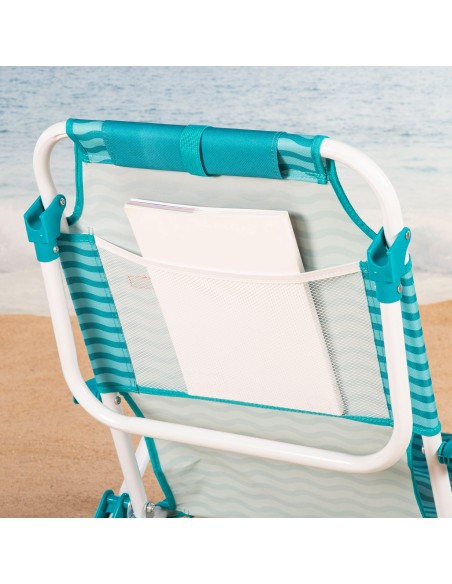 Silla de playa plegable azul 48x58x76 cm Aktive | Distria