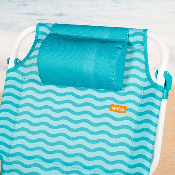 Silla de playa plegable azul 48x58x76 cm Aktive | Distria
