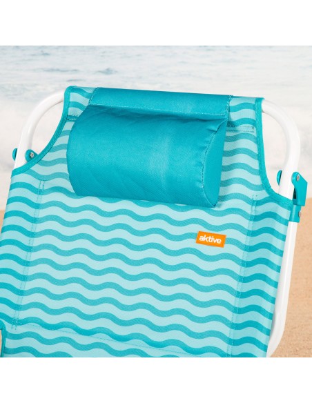 Silla de playa plegable azul 48x58x76 cm Aktive | Distria