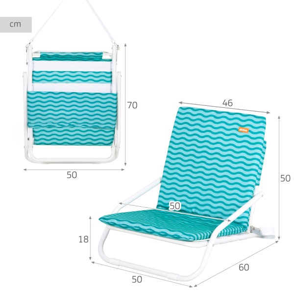 Silla de playa ligera Aktive con asa azul | Distria