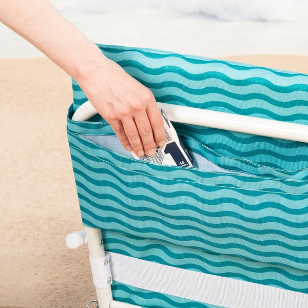 Silla de playa ligera Aktive con asa azul | Distria