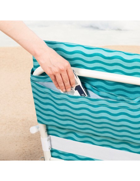 Silla de playa ligera Aktive con asa azul | Distria