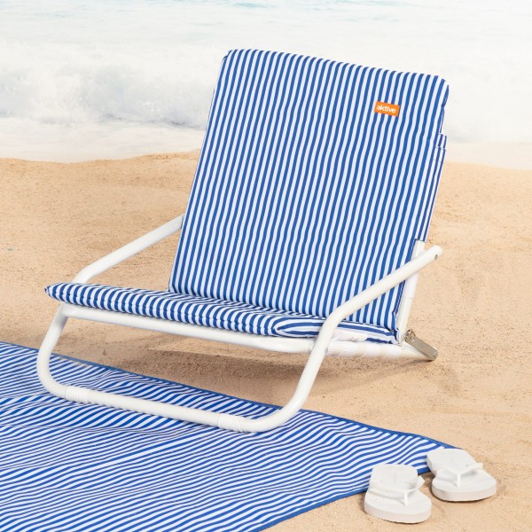 Silla de playa ligera Aktive con asa rayas marineras | Distria