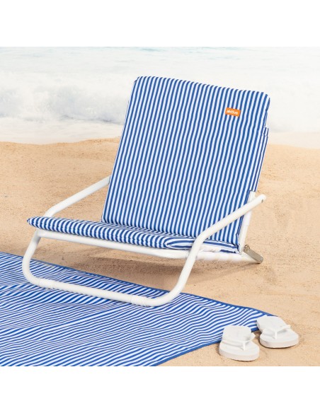 Silla de playa ligera Aktive con asa rayas marineras | Distria