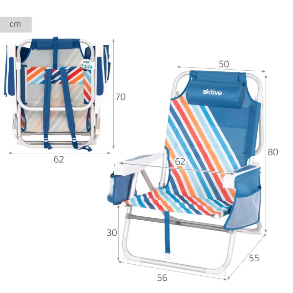 Silla de playa plegable Aktive antivuelco | Distria
