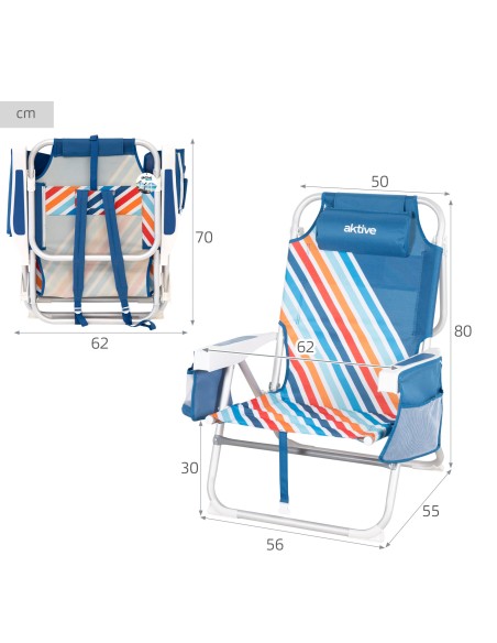 Silla de playa plegable Aktive antivuelco | Distria
