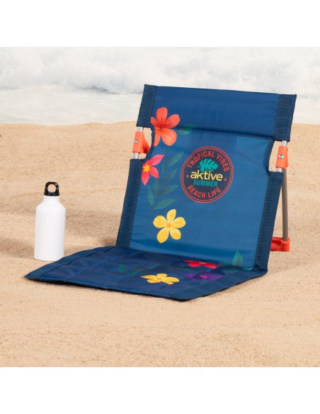 Esterilla de playa Aktive con respaldo reclinable estampada | Distria
