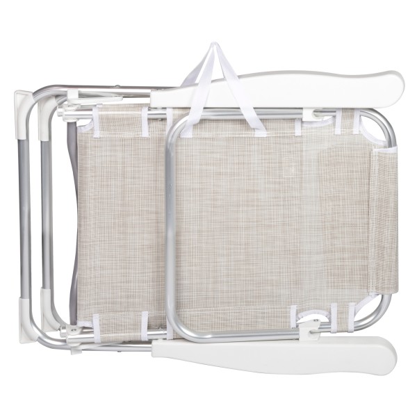 Silla de playa convertible en tumbona beige | Distria