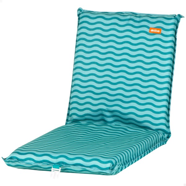 Asiento plegable playa ondas turquesa con bolsillo trasero | Distria