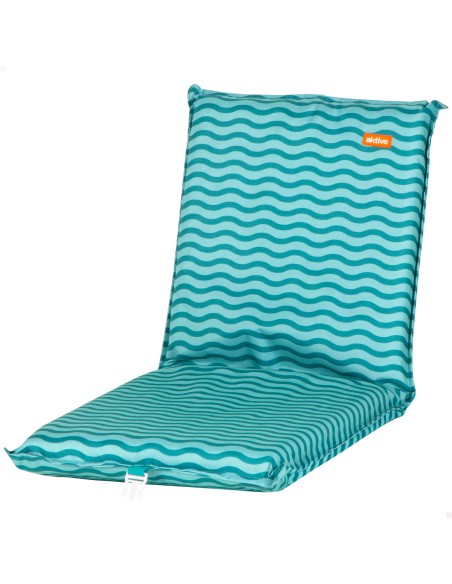 Asiento plegable playa ondas turquesa con bolsillo trasero | Distria