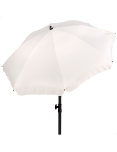 Parasol grande blanco crema 200 cm con funda | Distria
